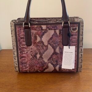 NWT Genuine Brahmin “Cami, Brindle Potomac” Snakeskin Satchel